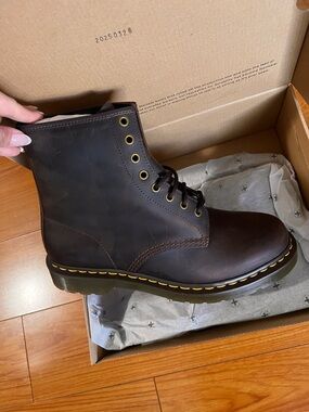 Dr. Martens unisex 1460 Crazy Horse Leather Boots in Dark Brown